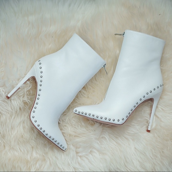 White Studded Booties - Picture 3 of 7
